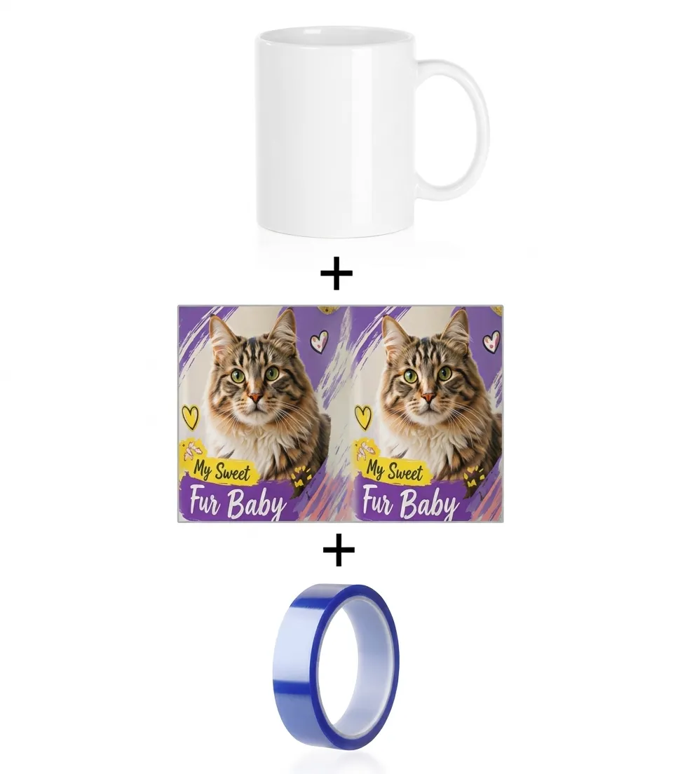 How to Customize it by Sublimation Oven? Step 2: Fix Designs on the Mug