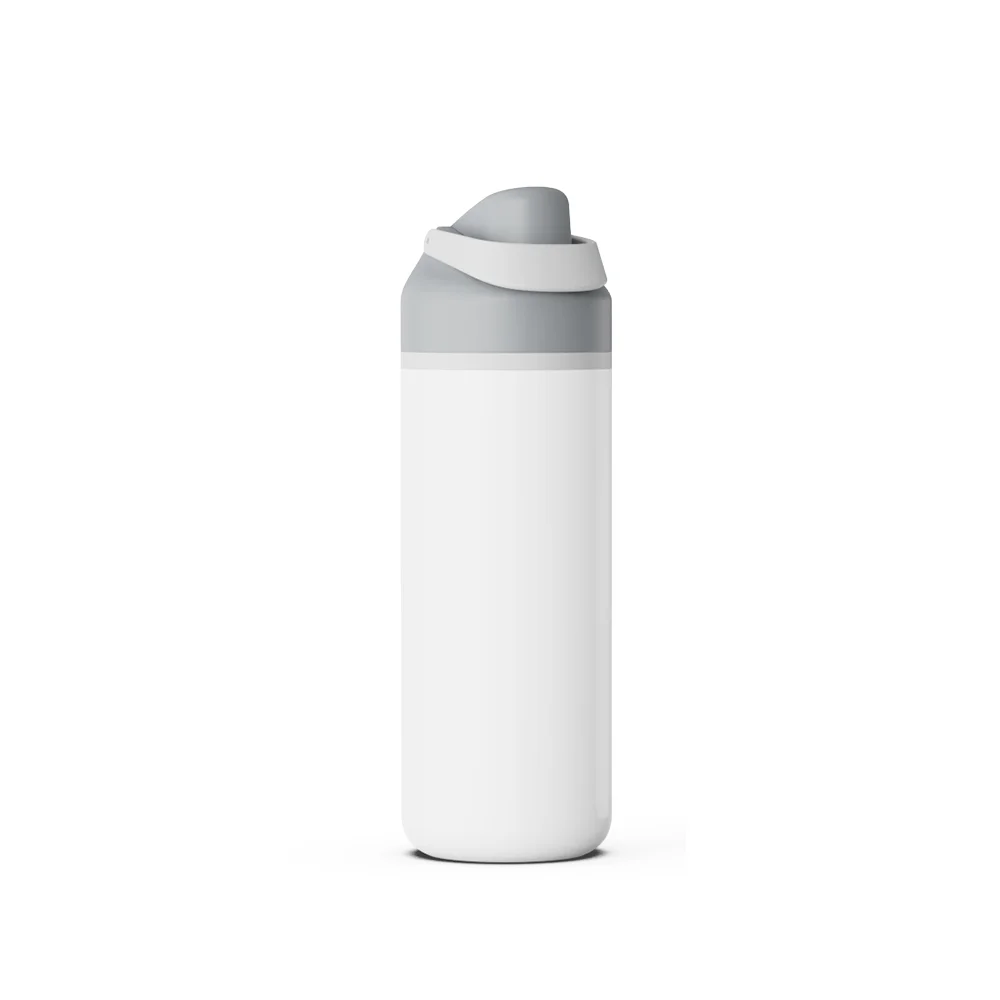 16oz 500ml Stainless Steel Water Bottle with Portable Lid (Grey Lid)