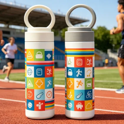 15oz 450ml Stainless Steel Straight Skinny Tumbler Bottle with Portable Lid (Beige Lid) thumbnail 8