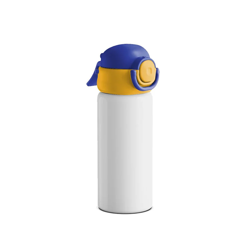 16OZ 500ml Misting Spray Kids Water Bottle Stainless Steel With Two-Tone Locking Lid (Blue/Orange)