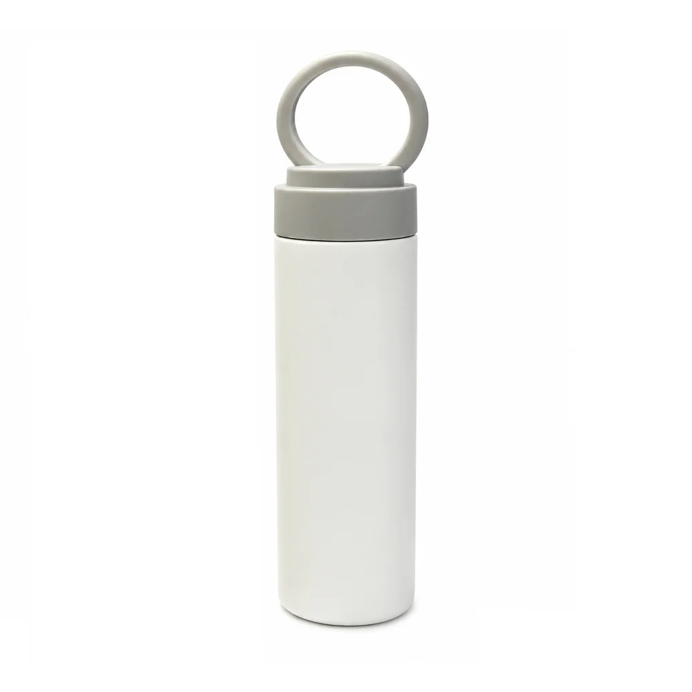 15oz 450ml Stainless Steel Straight Skinny Tumbler Bottle with Portable Lid (Grey Lid) thumbnail 4