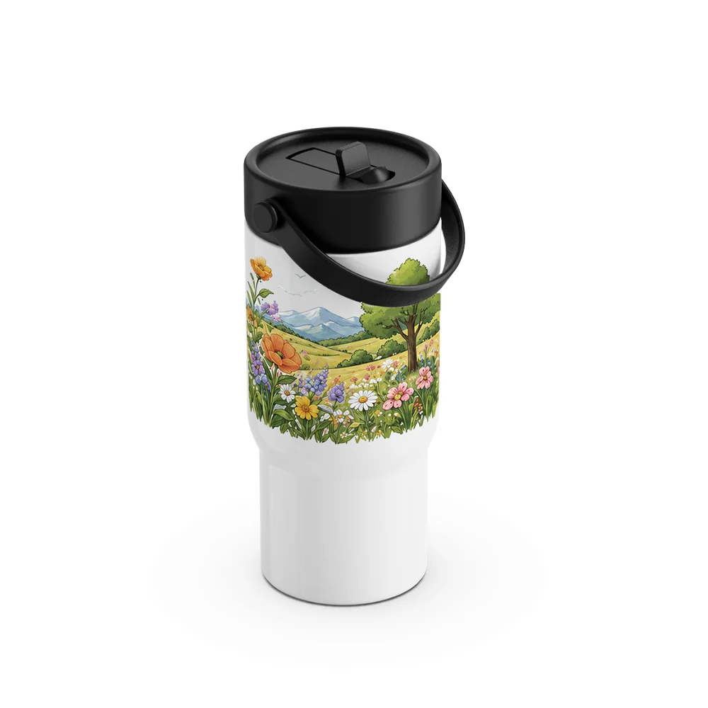 20oz/600ml Sublimation Blank Travel Water Bottle Wide Mouth (Glossy White) thumbnail 6