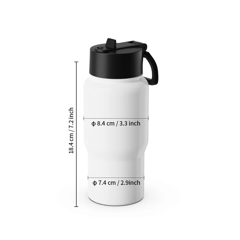 20oz/600ml Sublimation Blank Travel Water Bottle (Glossy White) thumbnail 3