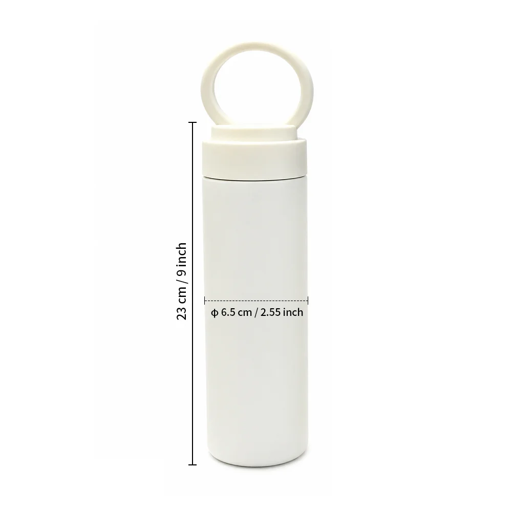 15oz 450ml Stainless Steel Straight Skinny Tumbler Bottle with Portable Lid (Beige Lid) thumbnail 6