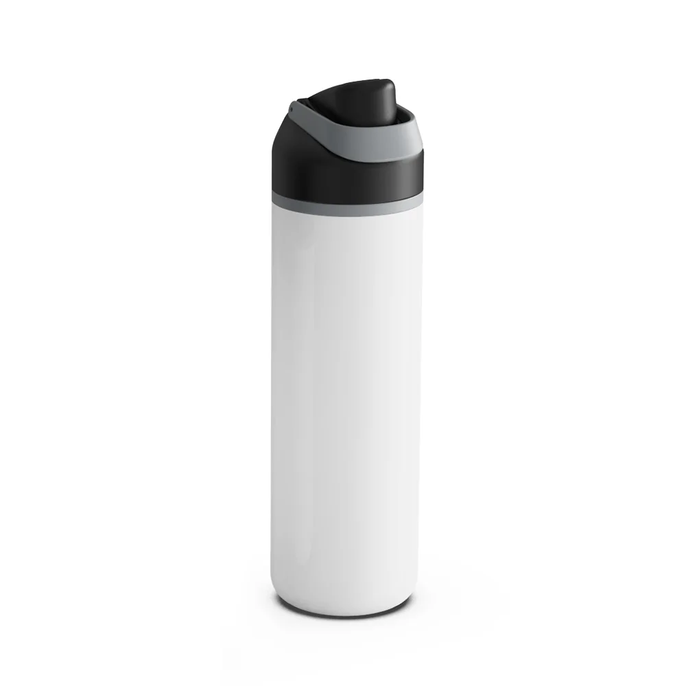 25oz 750ml Stainless Steel Water Bottle with Portable Lid (Black Lid)