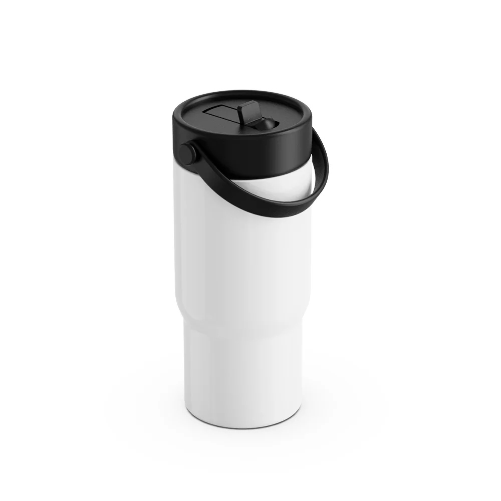 20oz/600ml Sublimation Blank Travel Water Bottle Wide Mouth (Glossy White)