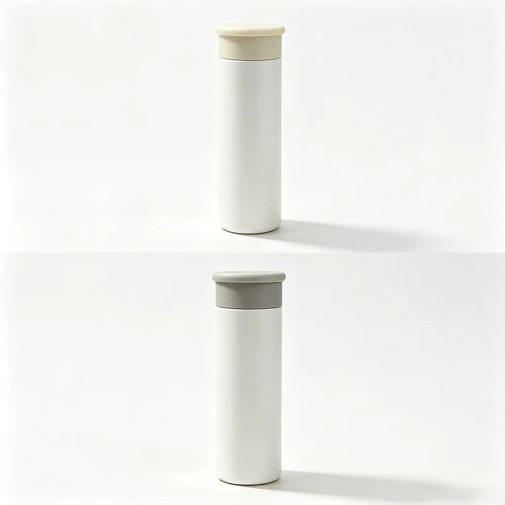 15oz 450ml Stainless Steel Straight Skinny Tumbler Bottle with Portable Lid (Beige Lid) thumbnail 3