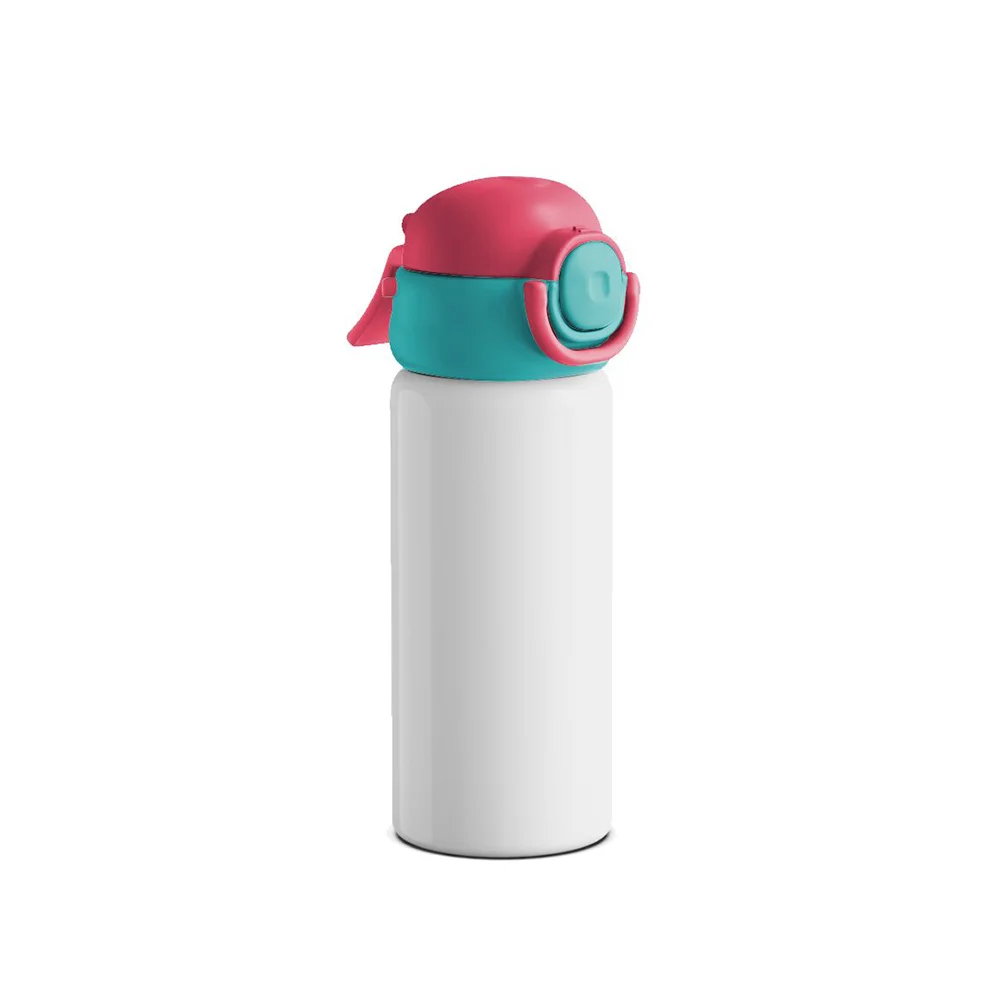 16OZ 500ml Misting Spray Kids Water Bottle Stainless Steel With Two-Tone Locking Lid (Red/Green)