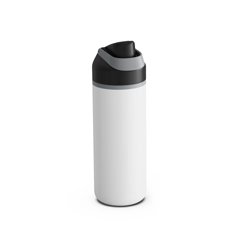 16oz 500ml Stainless Steel Water Bottle with Portable Lid (Black Lid)