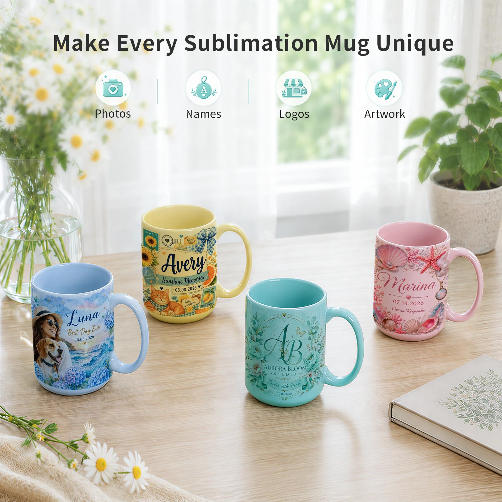 15oz Full Color Glossy Mug Sublimation Blank Coffee Cups thumbnail 7