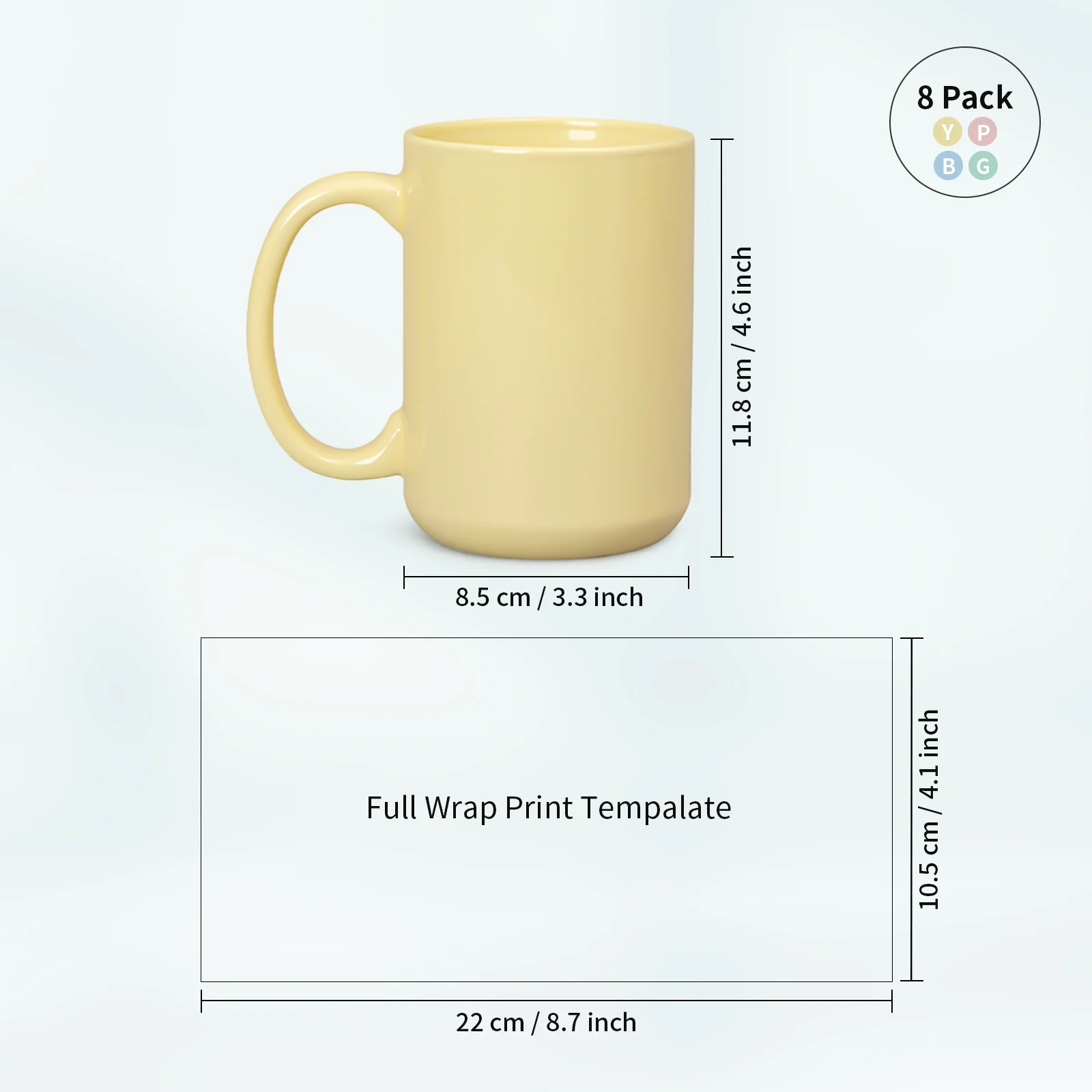 15oz Full Color Glossy Mug Sublimation Blank Coffee Cups thumbnail 8