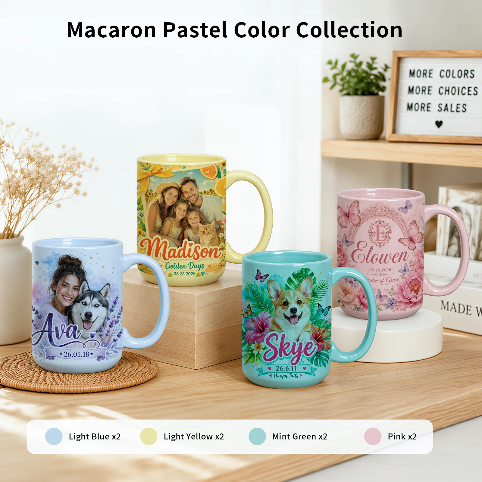 15oz Full Color Glossy Mug Sublimation Blank Coffee Cups thumbnail 3