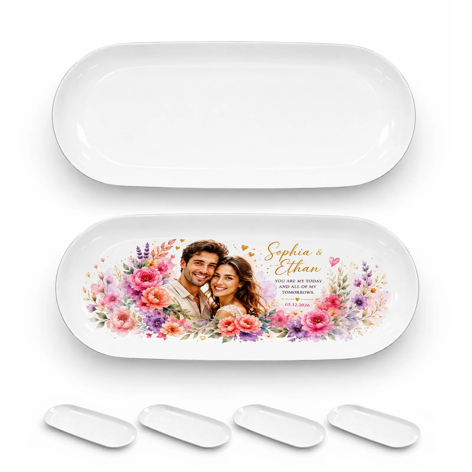 Sublimation Stainless Steel Trinket Tray Jewelry Tray 3.74x9 inch 9.5x23cm