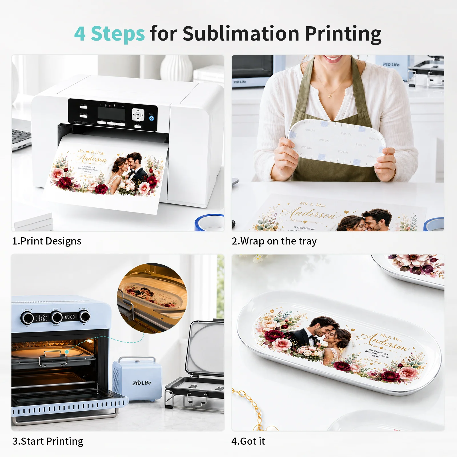 Sublimation Stainless Steel Trinket Tray Jewelry Tray 3.74x9 inch 9.5x23cm thumbnail 7