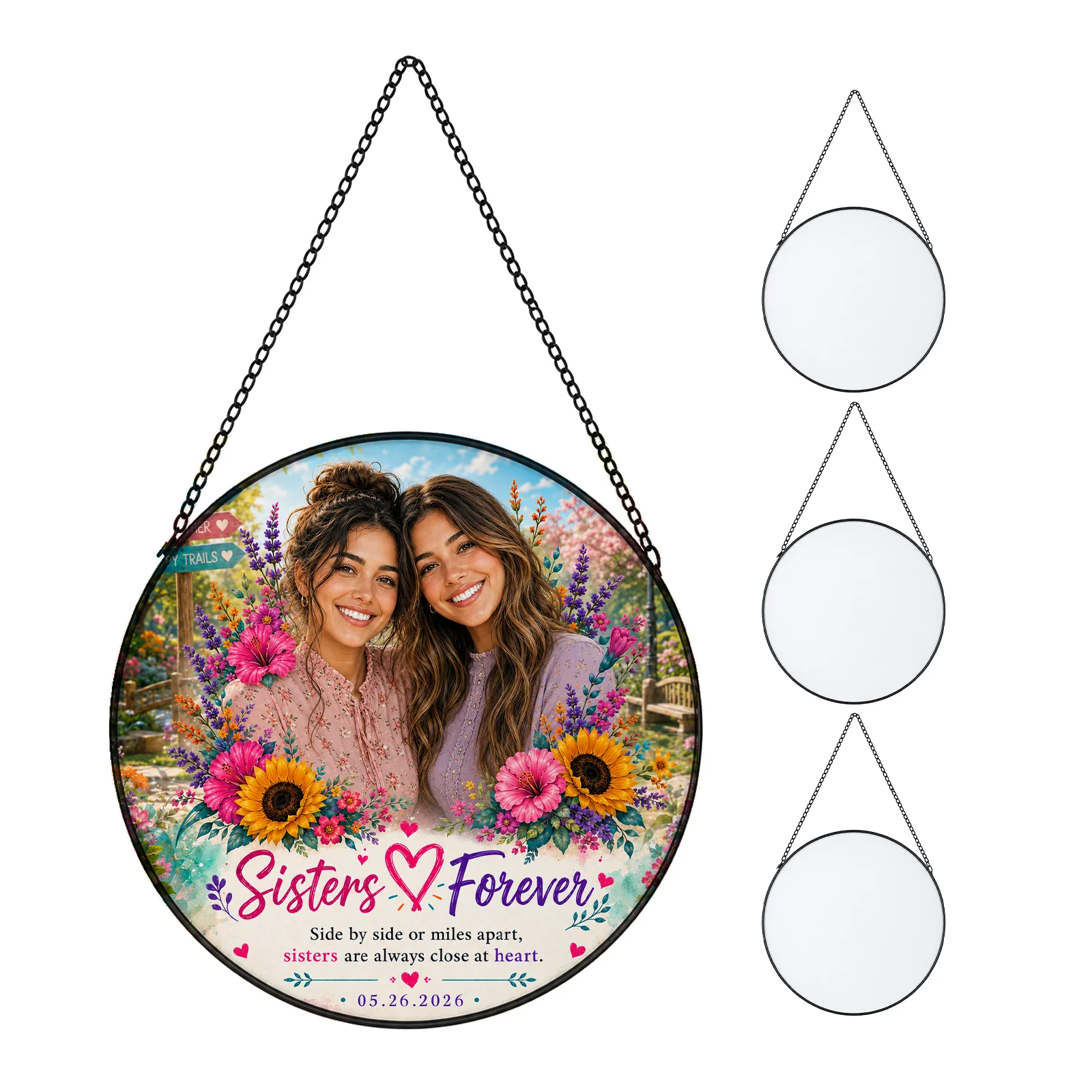 Sublimation Glass Window Hanging Sun Catcher (φ15cm, 5.9in, Round)
