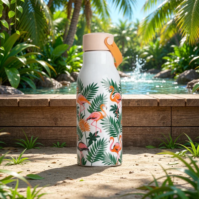 20oz 650ml Sublimation White Aluminum Water Bottle with Carry Handle Lid  thumbnail 4