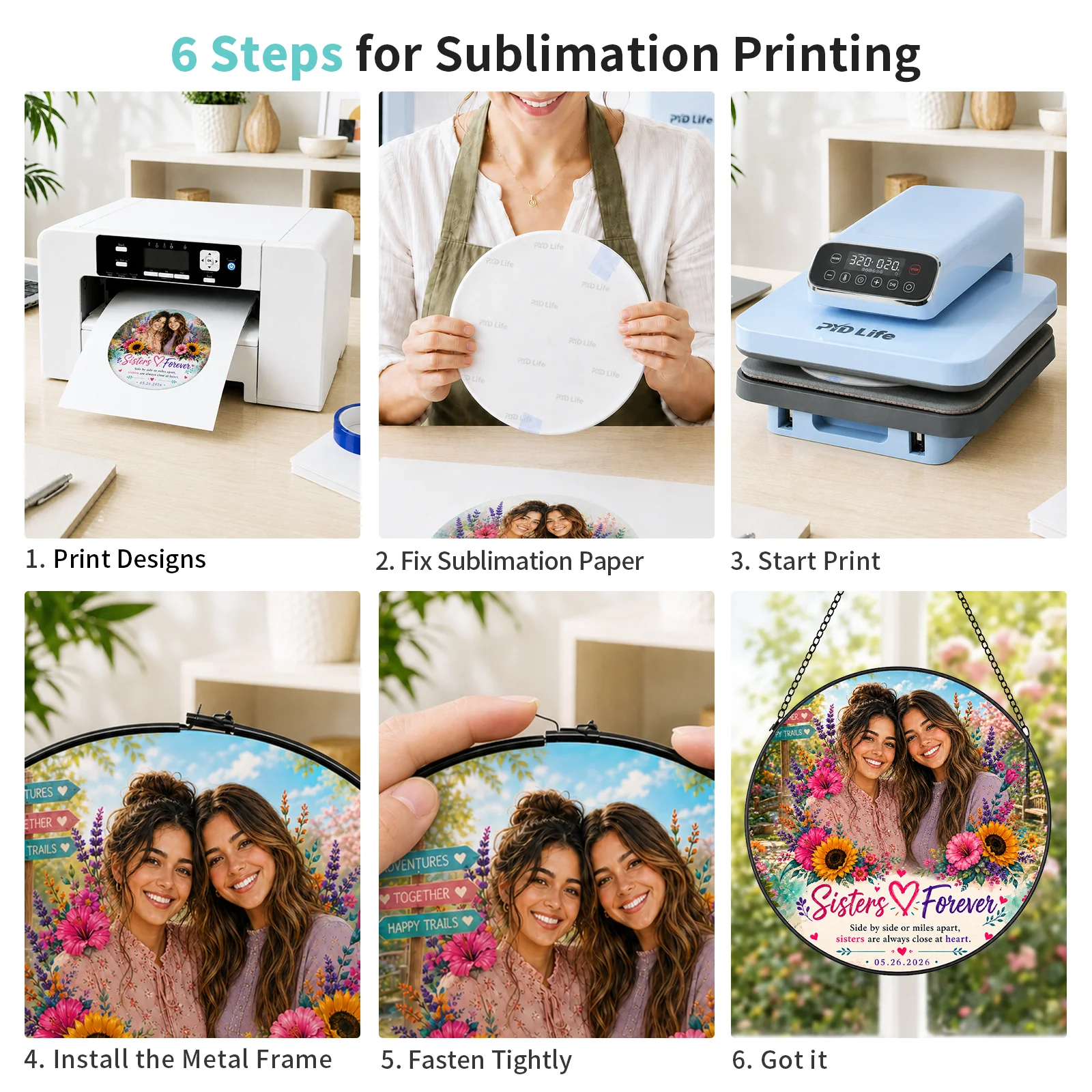 Sublimation Glass Window Hanging Sun Catcher (φ15cm, 5.9in, Round) thumbnail 7