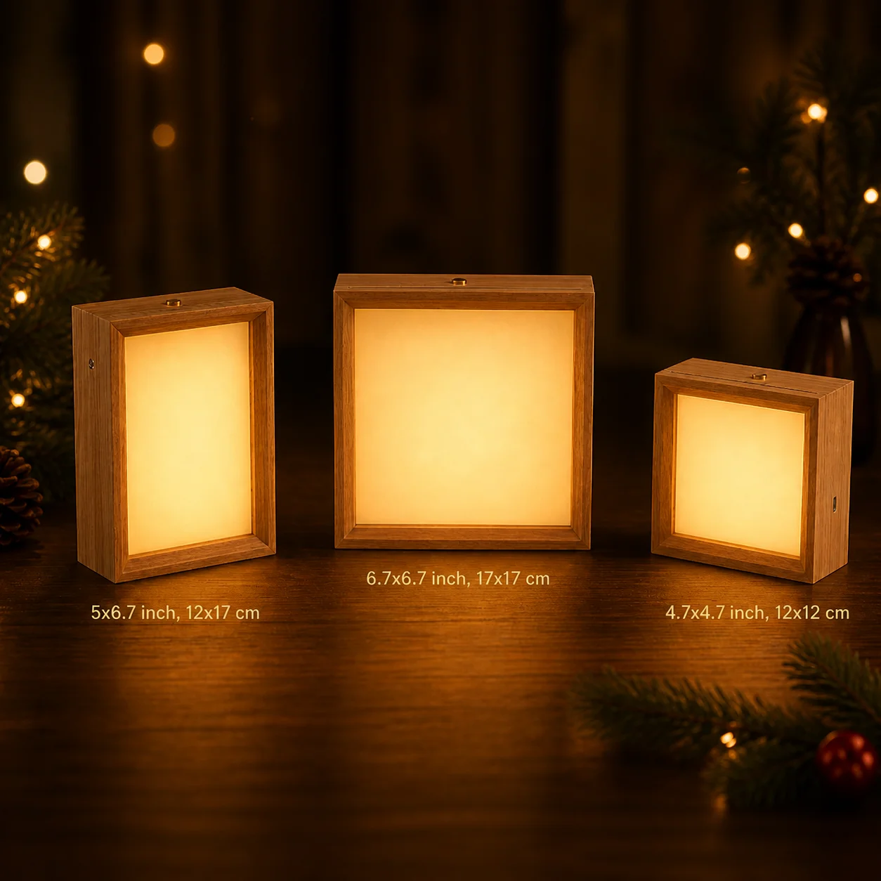 Rechargeable Night Light Illuminated Photo Frame with Sublimation Blank Glass Plate with Stand