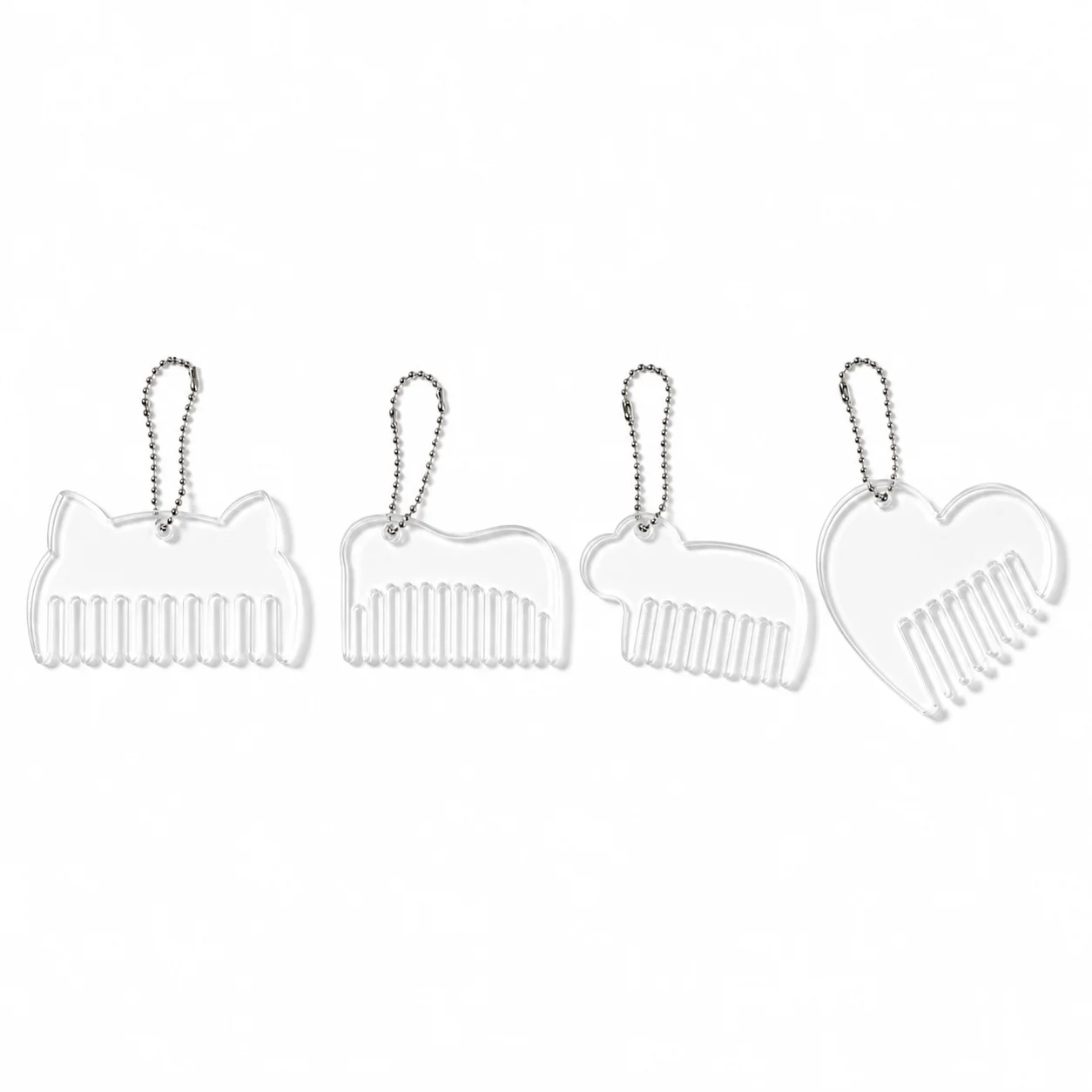 Sublimation Blank Acrylic Mini Comb with Ball Chain