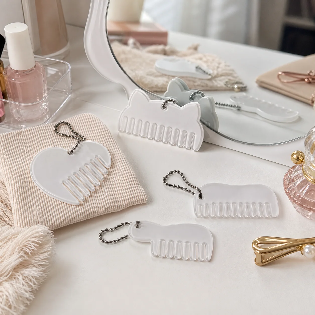 Sublimation Blank Acrylic Mini Comb with Ball Chain thumbnail 6