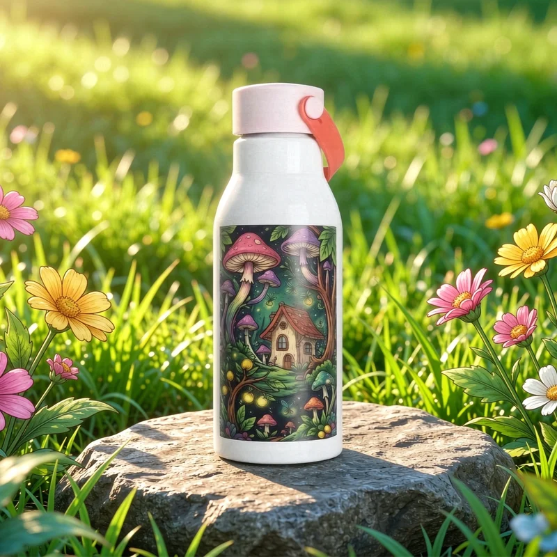 20oz 650ml Sublimation White Aluminum Water Bottle with Carry Handle Lid  thumbnail 5