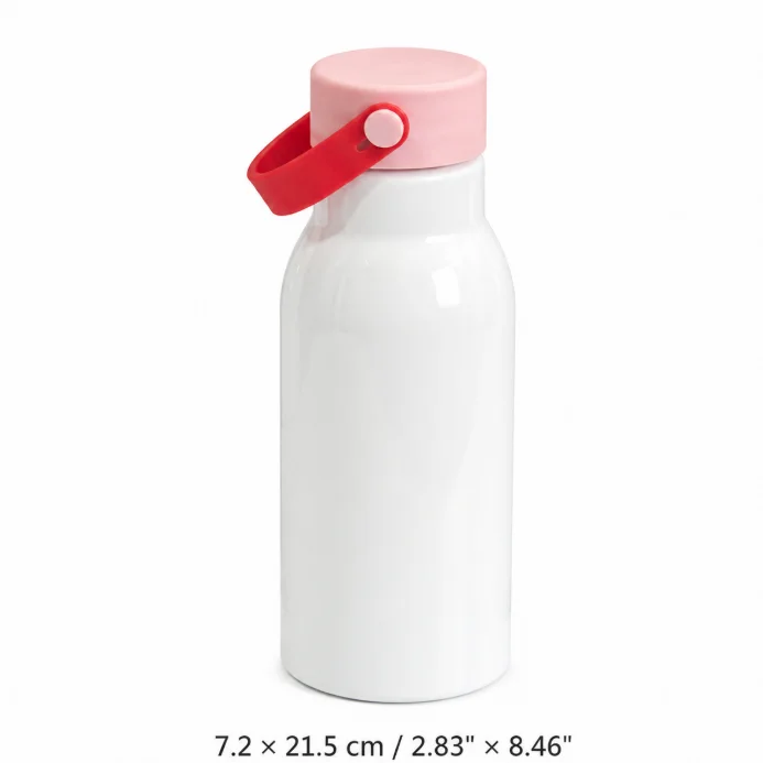 20oz 650ml Sublimation White Aluminum Water Bottle with Carry Handle Lid  thumbnail 8