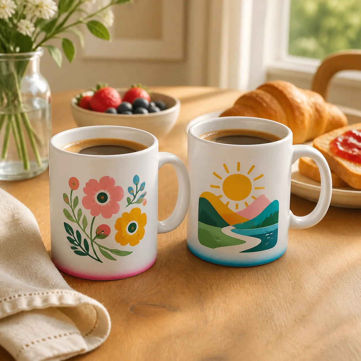 11oz 330ml Sublimation White Ceramic Coffee Mug with Gradient Color Base