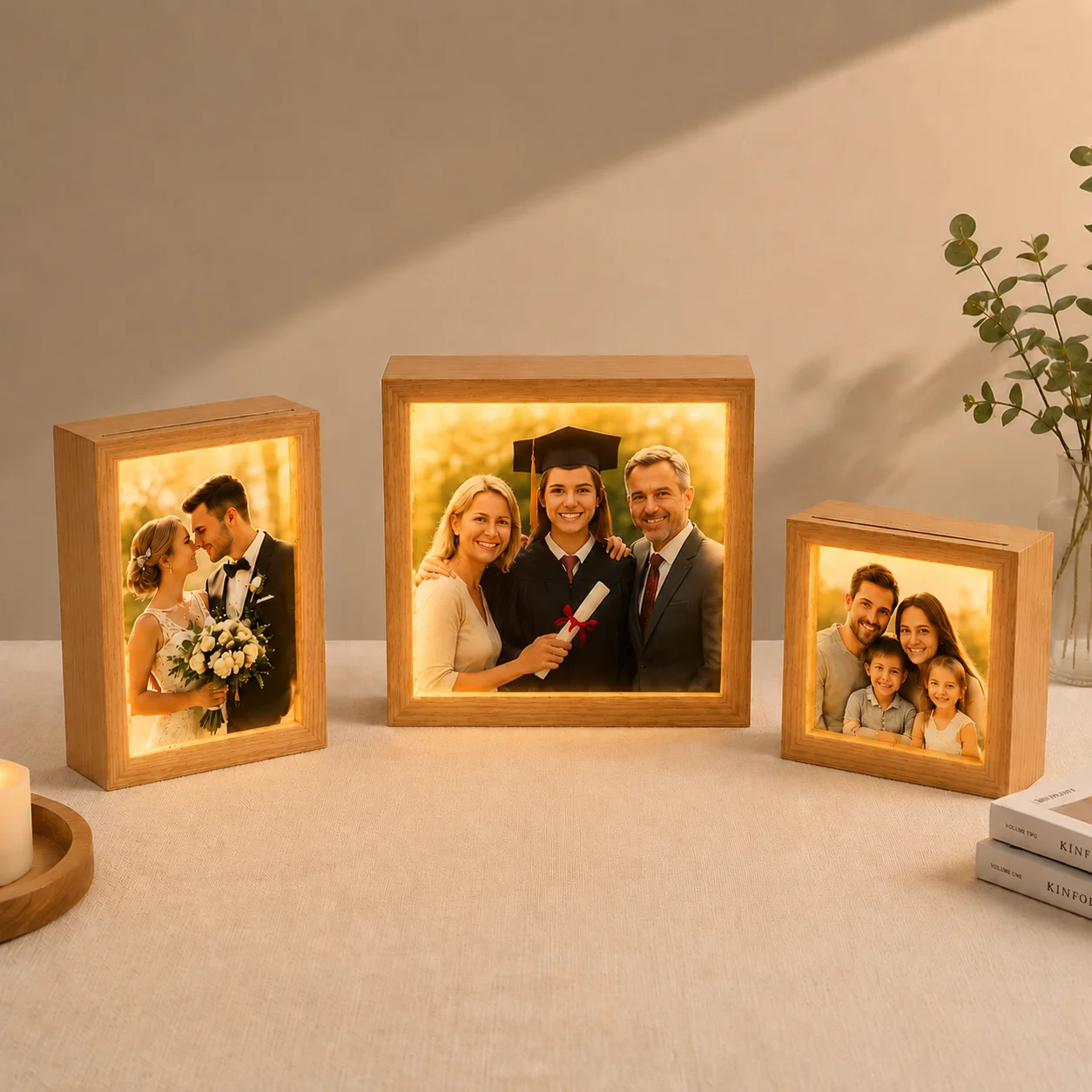 Night Light Illuminated Photo Frame with Sublimation Blank Glass Plate  with Stand thumbnail 5