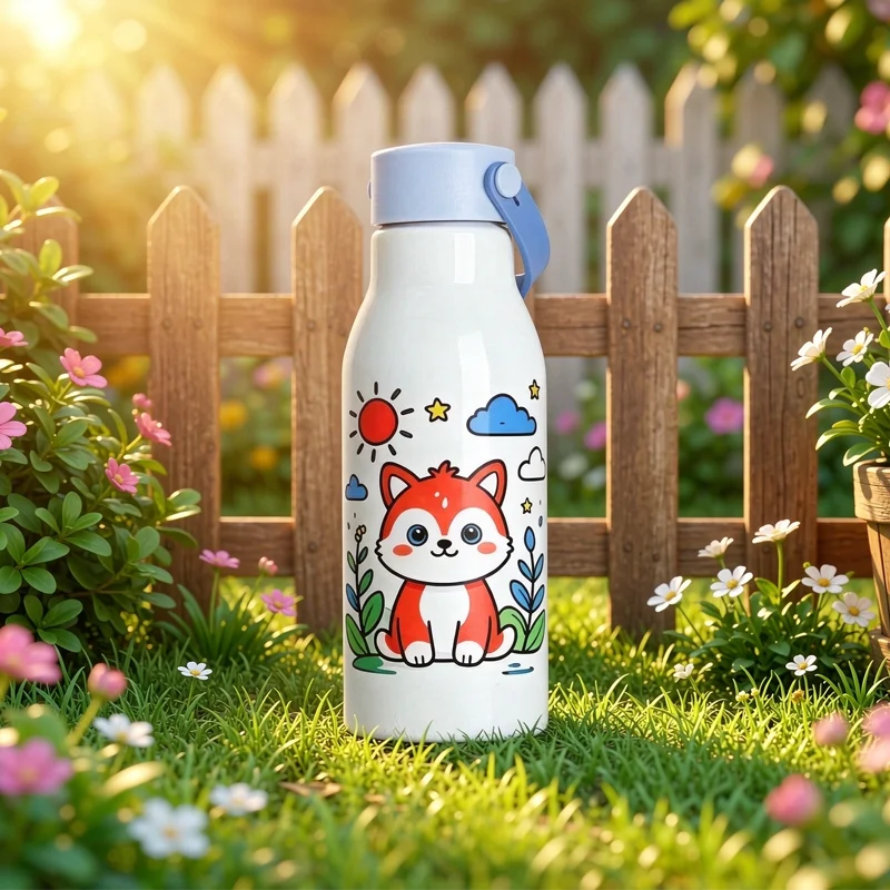 20oz 650ml Sublimation White Aluminum Water Bottle with Carry Handle Lid  thumbnail 3