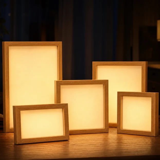 Night Light Illuminated Photo Frame with Sublimation Blank Glass Plate  with Stand