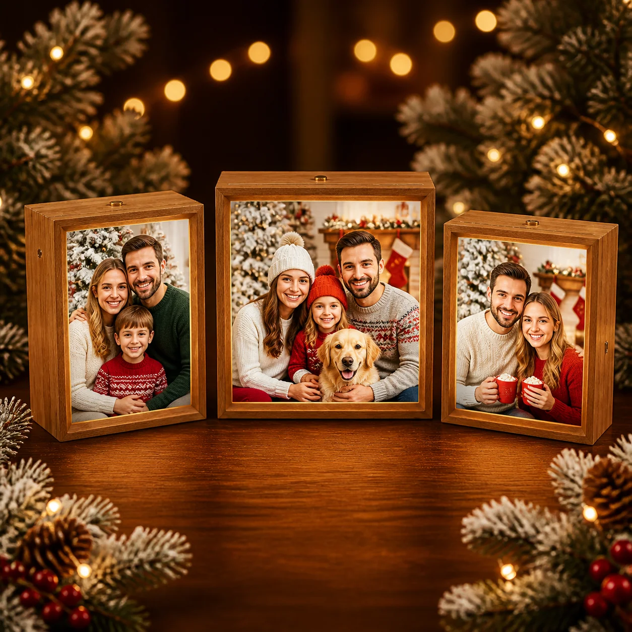 Rechargeable Night Light Illuminated Photo Frame with Sublimation Blank Glass Plate with Stand