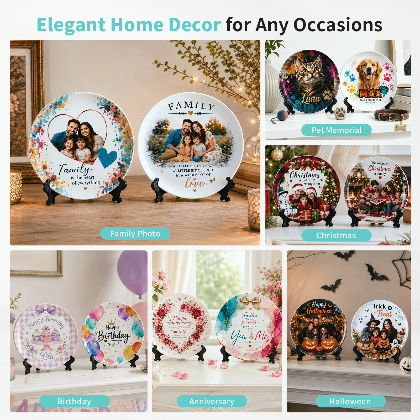 Sublimation Ceramic Plates White for Full image Printing 8 inch thumbnail 4