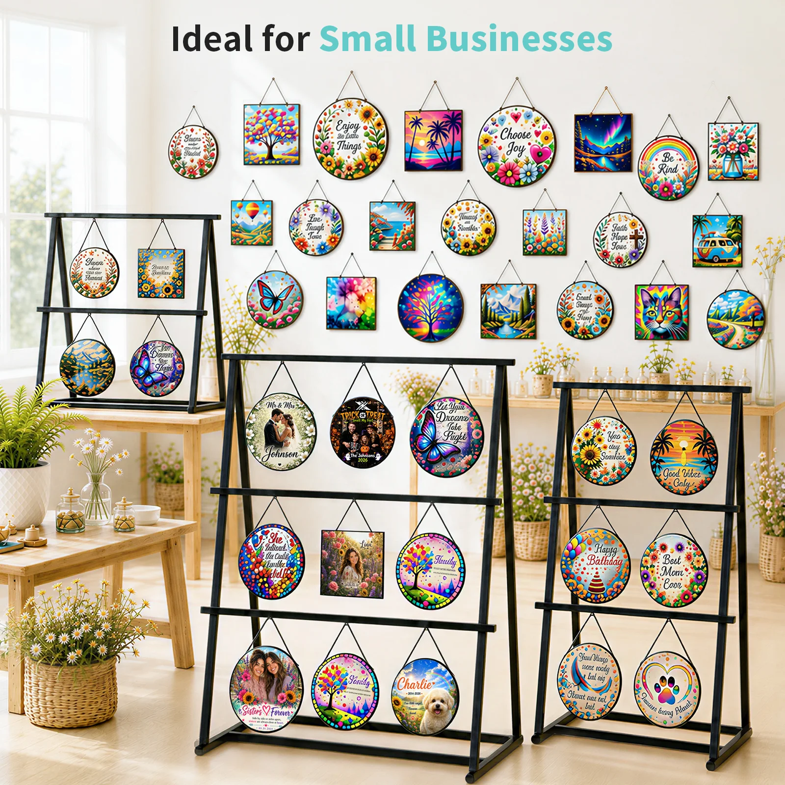 Sublimation Glass Window Hanging Sun Catcher (20cm 7.87in, Square) thumbnail 4