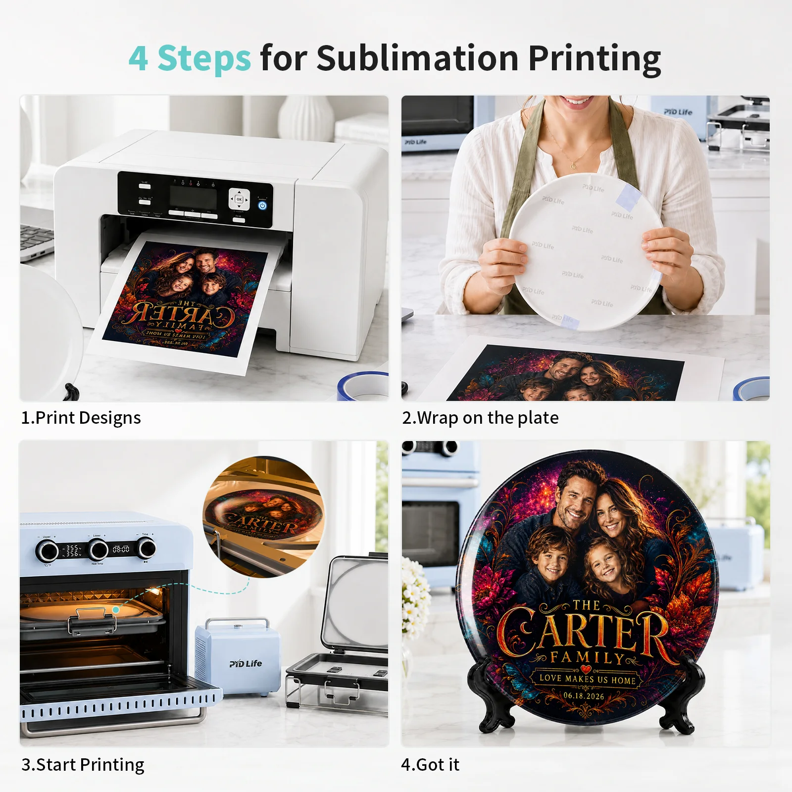 Sublimation Ceramic Plates White for Full image Printing 8 inch thumbnail 7