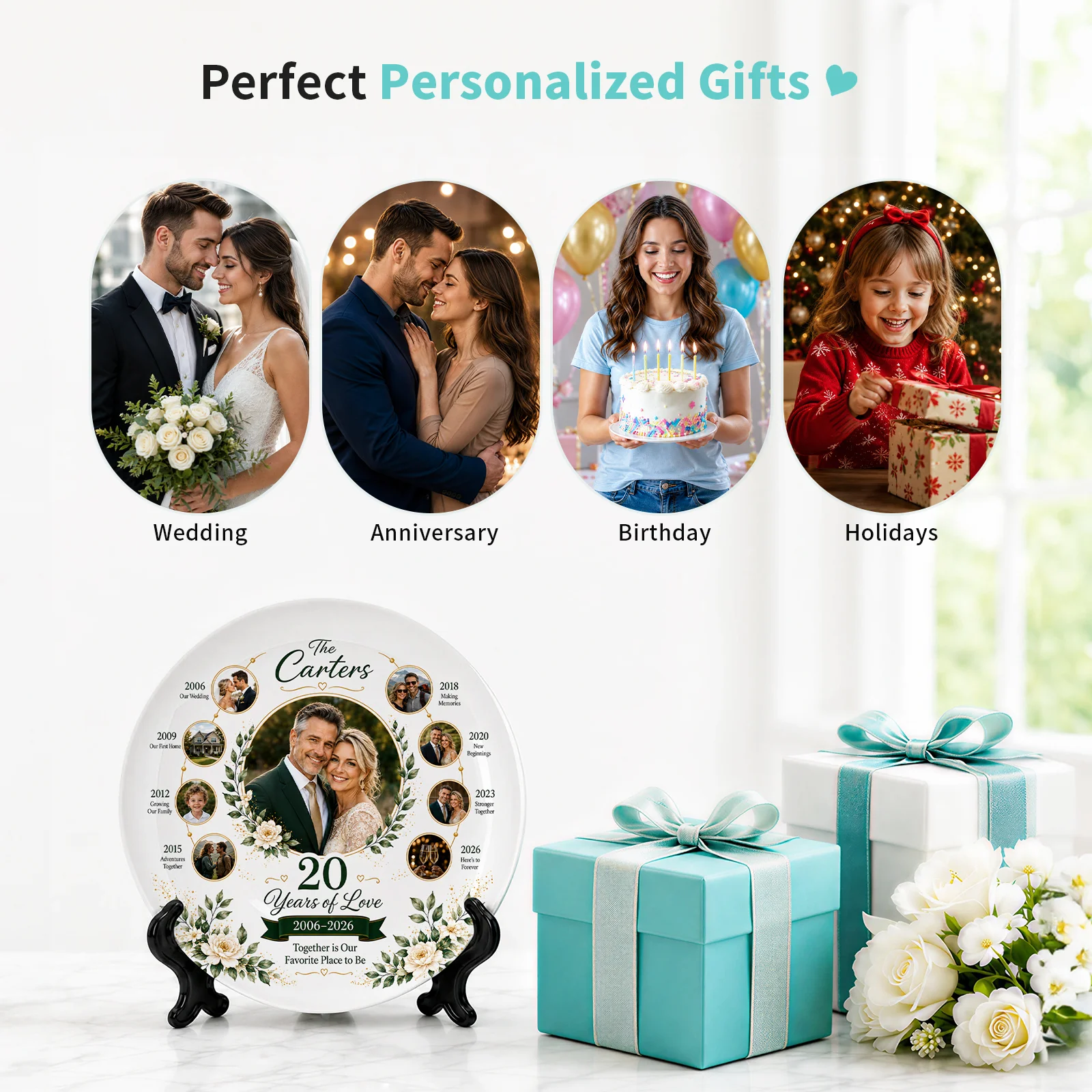 Sublimation Ceramic Plates White for Full image Printing 8 inch thumbnail 5