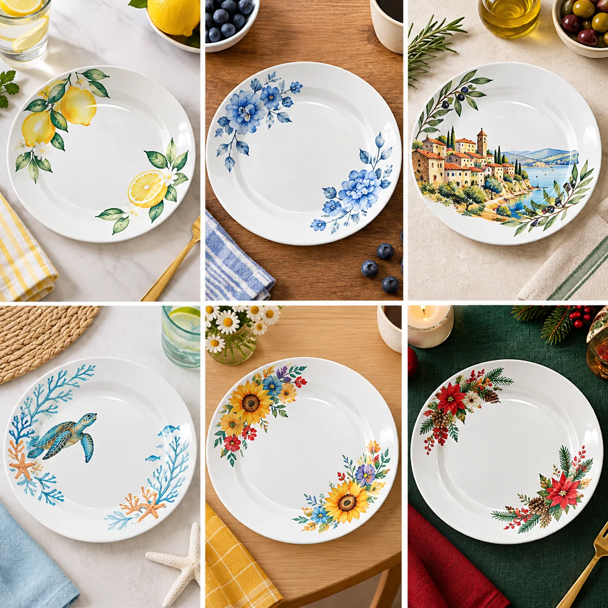Sublimation Blank Ceramic Plate, Flat Rim, 7.5" 9" 10.5" thumbnail 2