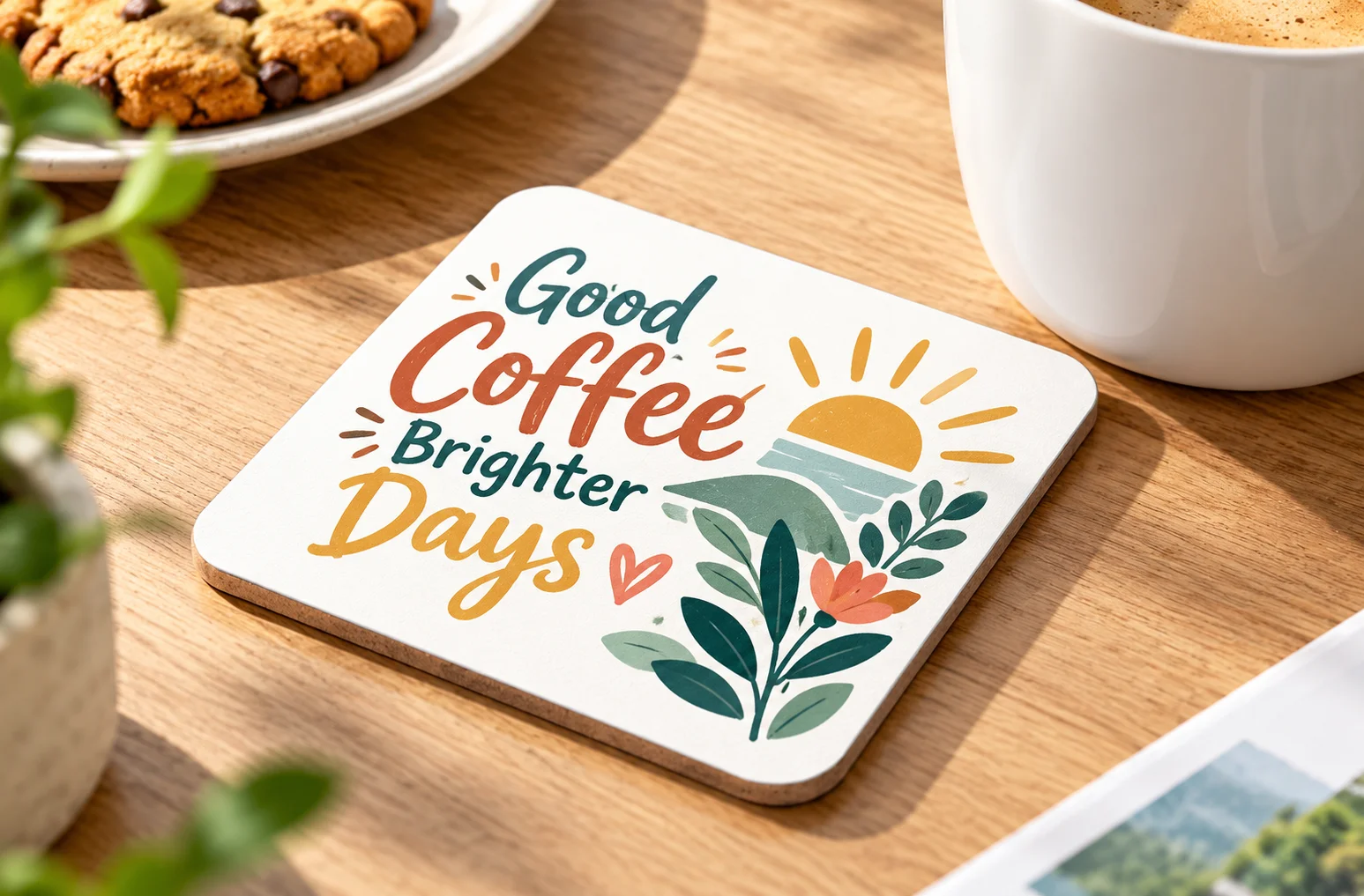 Sublimation Blank MDF Mug Coaster (Square with Rounded Corners, 9.5×9.5cm / 3.7"×3.7")