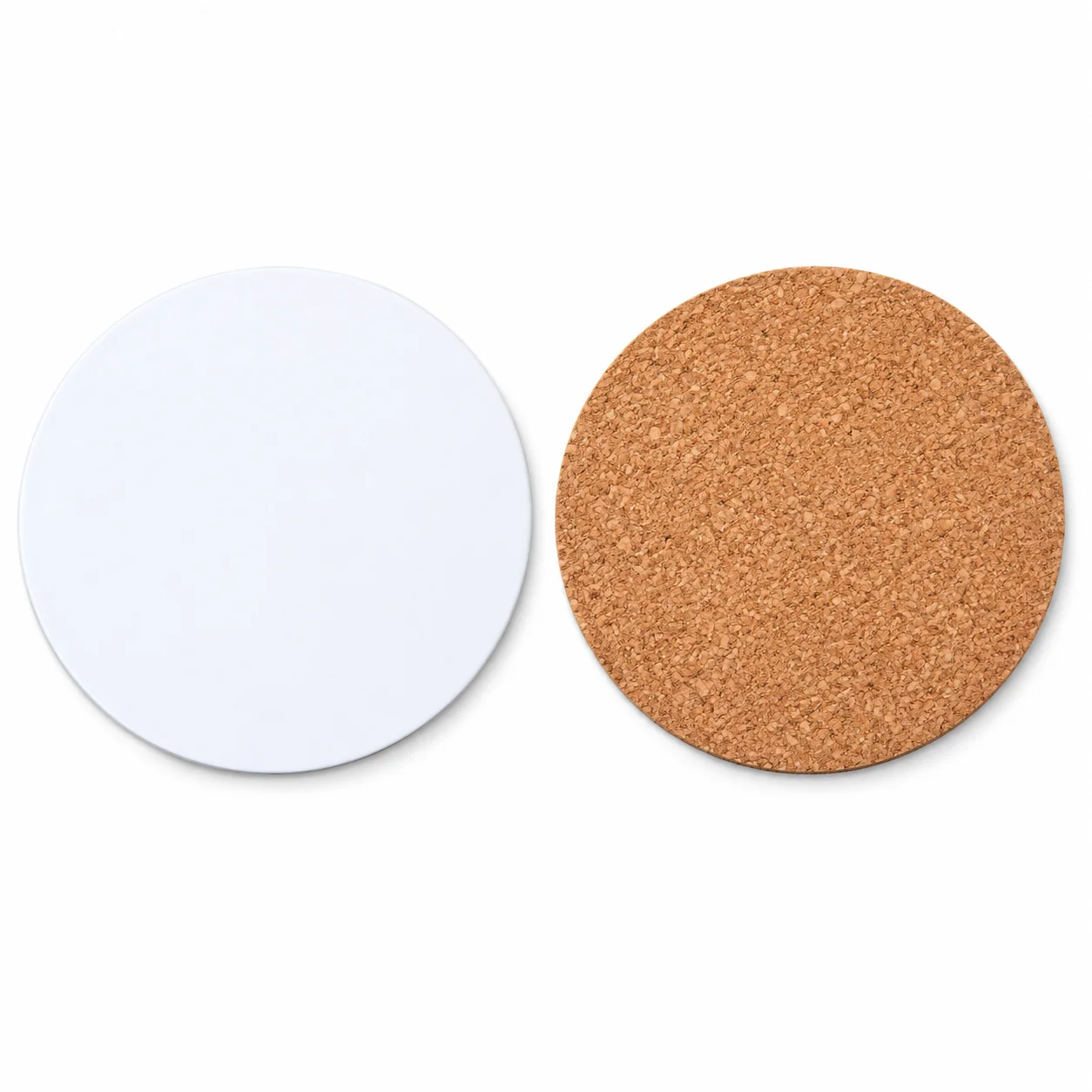Sublimation Blank Cardboard Drink Coaster with Cork (Round, Φ9.5cm / 3.7")