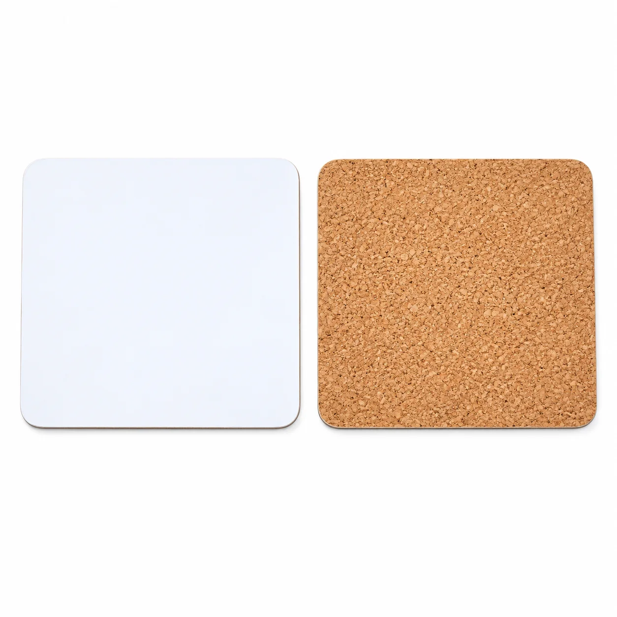 Sublimation Blank Cardboard Drink Coaster with Cork (Square, 9.5×9.5cm / 3.7"×3.7")