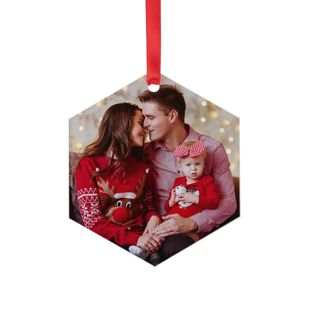 Sublimation Acrylic Ornament(Hexagon, 7.6*7.6*0.4cm) thumbnail 2