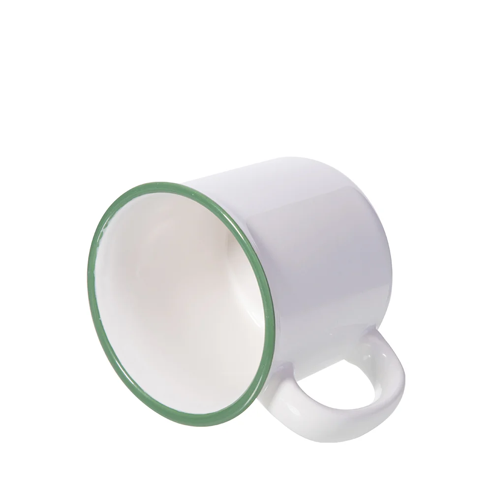 10oz 300ml Sublimation Ceramic Enamel Mug(Green Rim) thumbnail 3