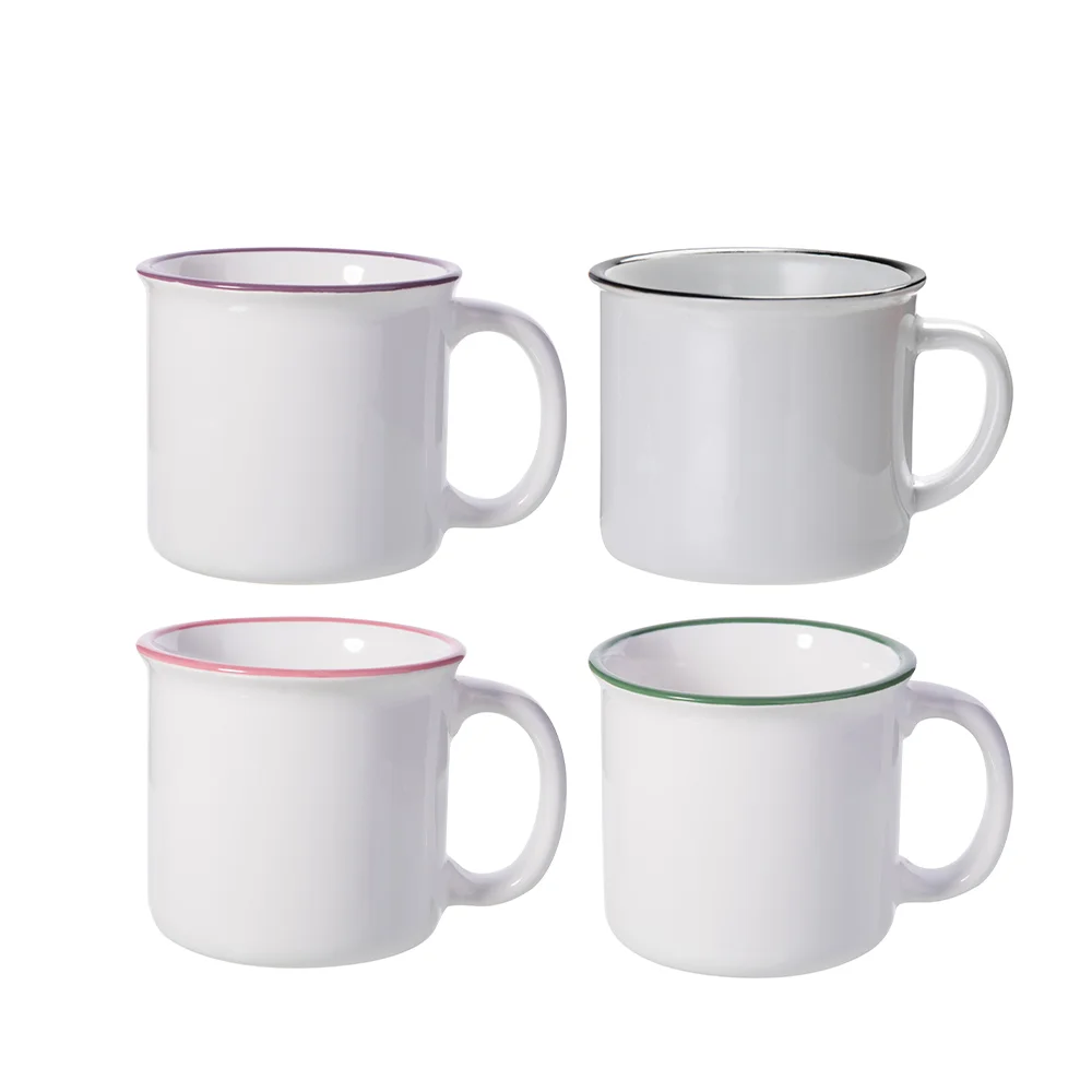 10oz 300ml Sublimation Ceramic Enamel Mug(Green Rim) thumbnail 4