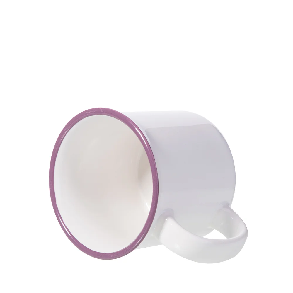 10oz 300ml Sublimation Ceramic Enamel Mug (Purple Rim) thumbnail 3