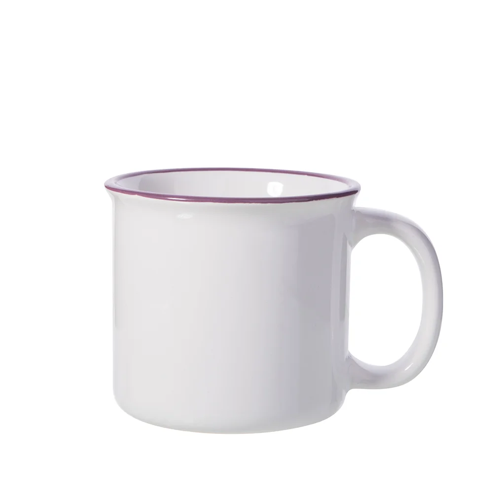 10oz 300ml Sublimation Ceramic Enamel Mug (Purple Rim) thumbnail 1