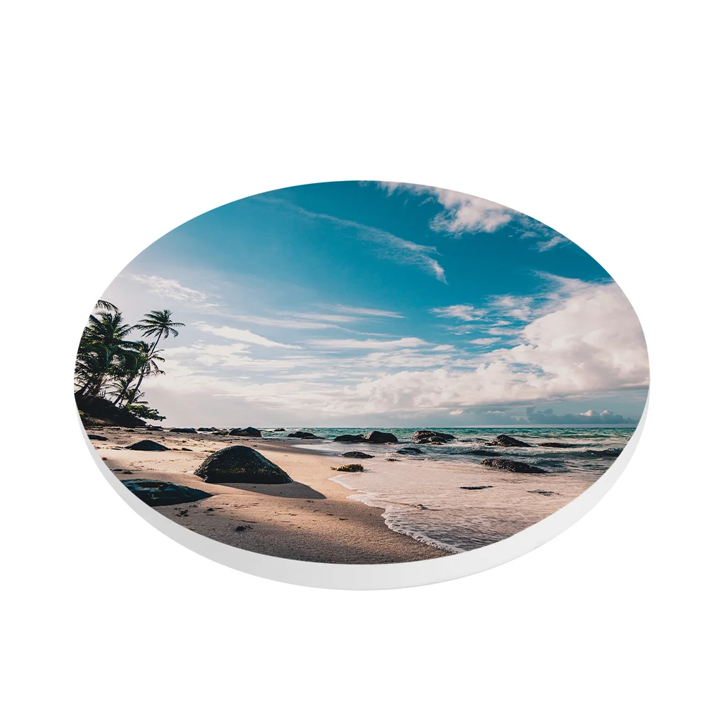 Sublimation Round Ceramic Coaster with Cork Base (Φ10.8cm/ 4.2") thumbnail 2