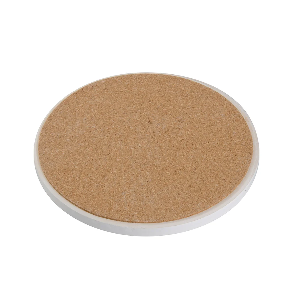 Sublimation Round Ceramic Coaster with Cork Base (Φ10.8cm/ 4.2") thumbnail 3