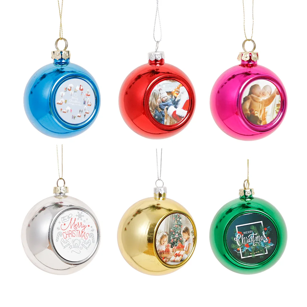 6cm Plastic Christmas Ball Ornament with dyesub insert thumbnail 2