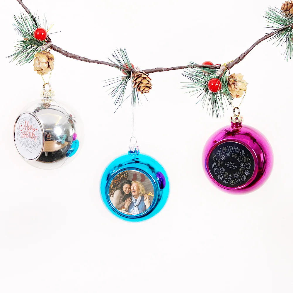 6cm Plastic Christmas Ball Ornament with dyesub insert thumbnail 9