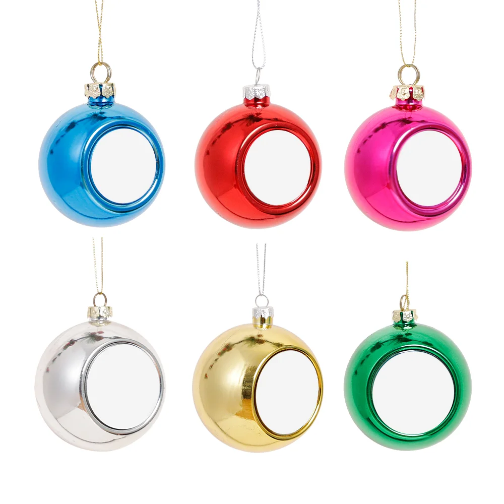 8cm Plastic Christmas Ball Ornament with dyesub insert
