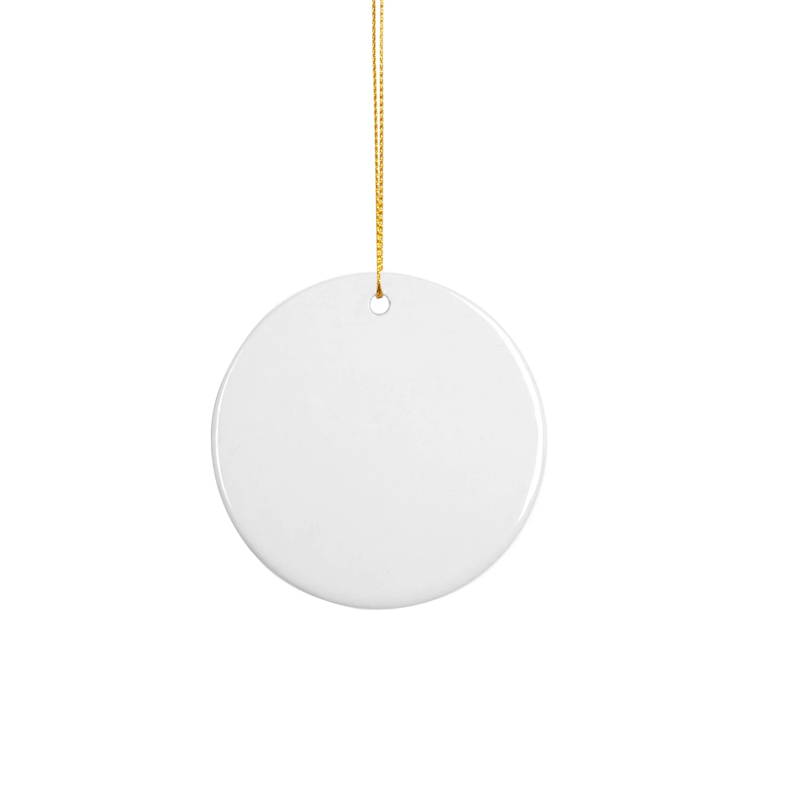 Sublimation Ceramic Ornament Round with Gold String (2.75inch, Double-sided White) thumbnail 8